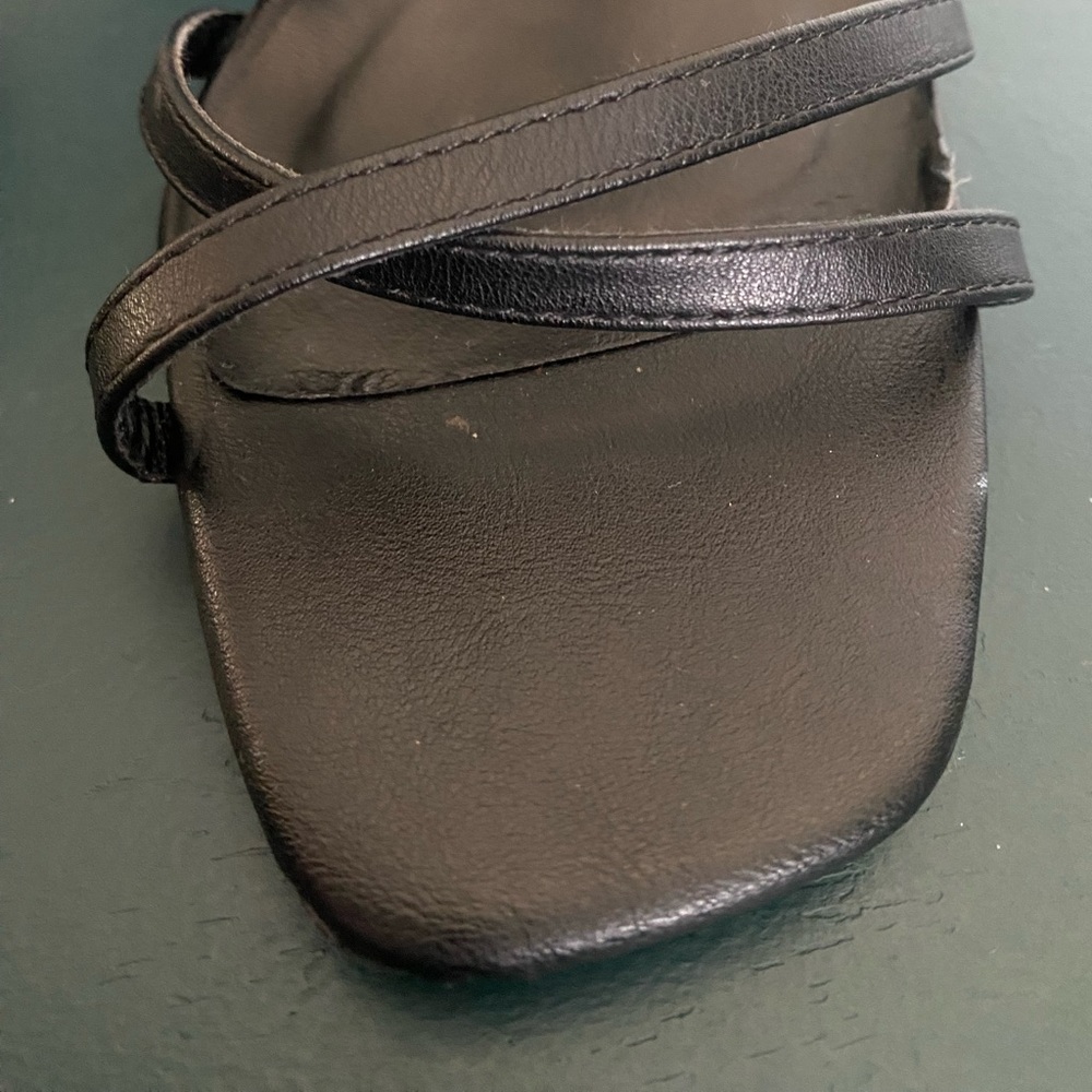 Y2K Black Strappy Heels Square Toe Slingback Sandals Size 8 Streetwear Society - Picture 10 of 14
